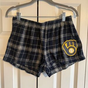 Milwaukee Brewers women’s plaid flannel shorts